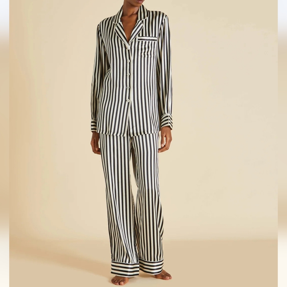 Olivia Von Halle Lila Nika Striped Pajamas